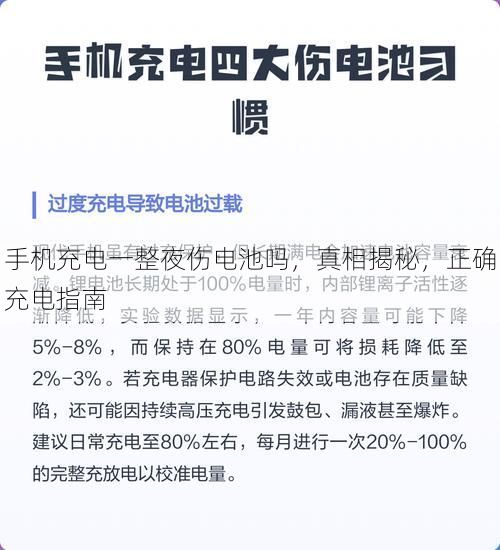 手机充电一整夜伤电池吗，真相揭秘，正确充电指南
